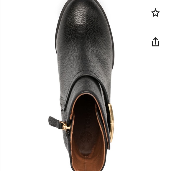 Tory Burch mid-heel leather ankle boots size 8 US Women’s Black Ankle Boots - Picture 4 of 8